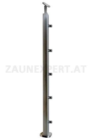 Pfosten Formrohr 40 x 40 x 2 mm mit 5 Querstabhaltern für 12 mm - Bodenmontage