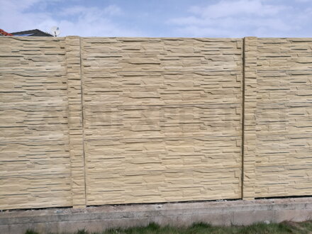 Betonzaun Holzmotiv SET: 10 m  H: 200 cm B: 200 cm AKTION !